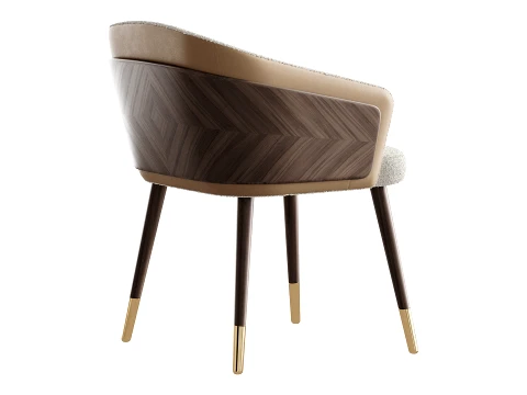 Contemporary Style Wooden Dining Chair Parsons Dining ArmChair 3D Model