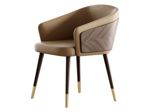 Contemporary Style Wooden Dining Chair Parsons Dining ArmChair 3D Model