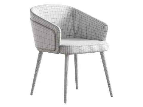 Contemporary Style Wooden Dining Chair Parsons Dining ArmChair 3D Model