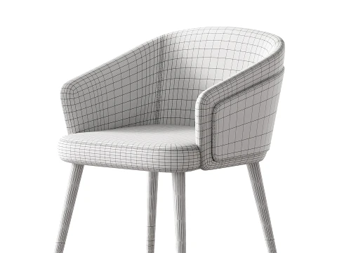 Contemporary Style Wooden Dining Chair Parsons Dining ArmChair 3D Model