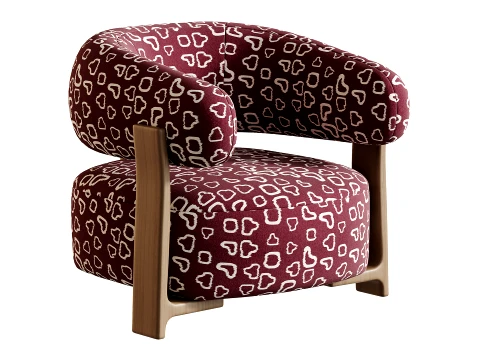 Fauteuil GRANITE - Bruin Walnoot 3D Model