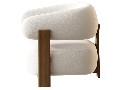 Fauteuil GRANITE - Bruin Walnoot 3D Model