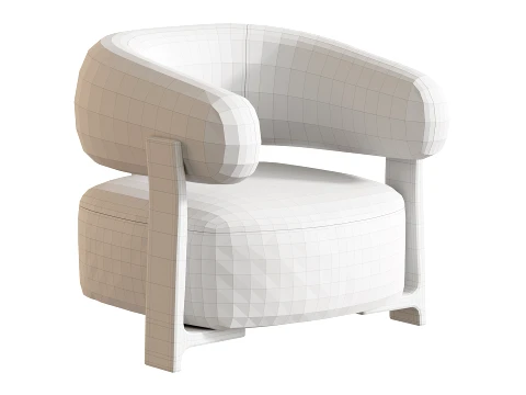 Fauteuil GRANITE - Bruin Walnoot 3D Model