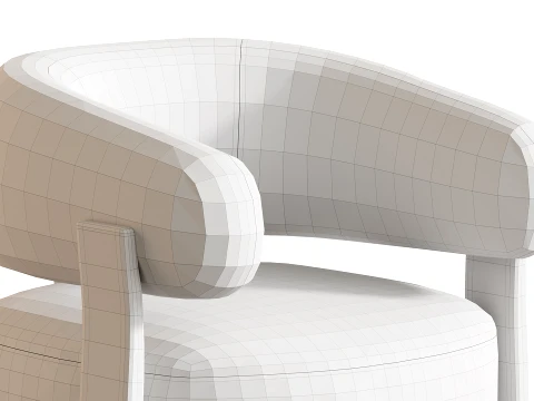 Fauteuil GRANITE - Bruin Walnoot 3D Model