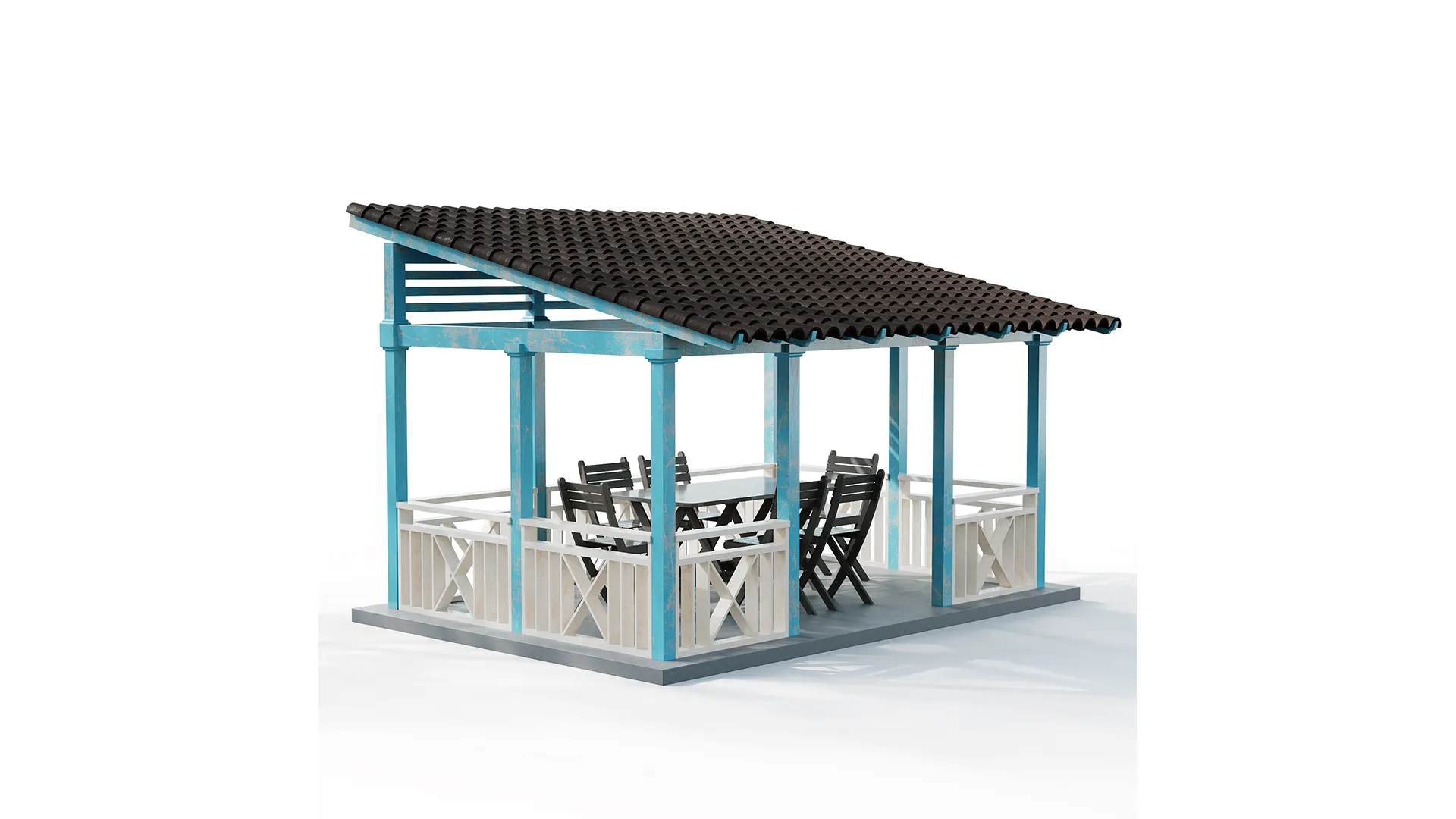 Gazebo 01 3D Model .c4d .max .obj .3ds .fbx .stl .blend 