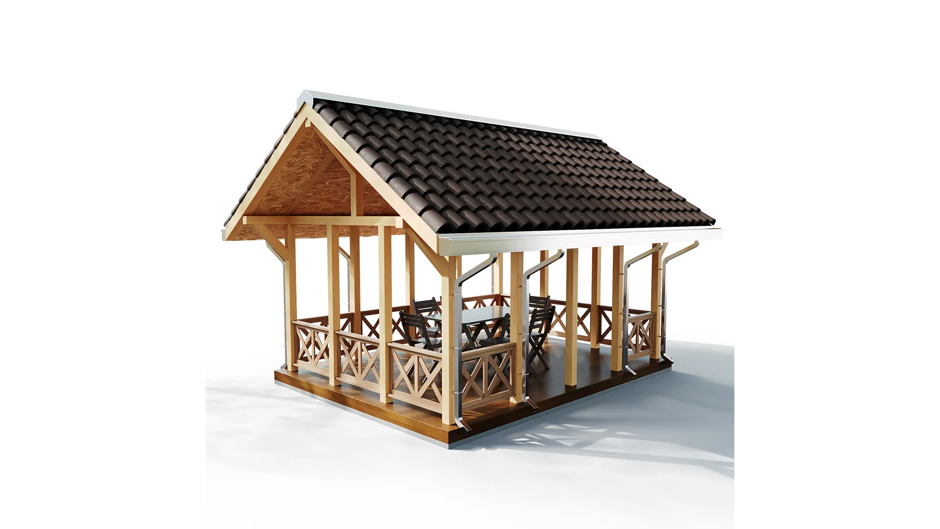 Gazebo 06 3D Model .c4d .max .obj .3ds .fbx .stl .blend 