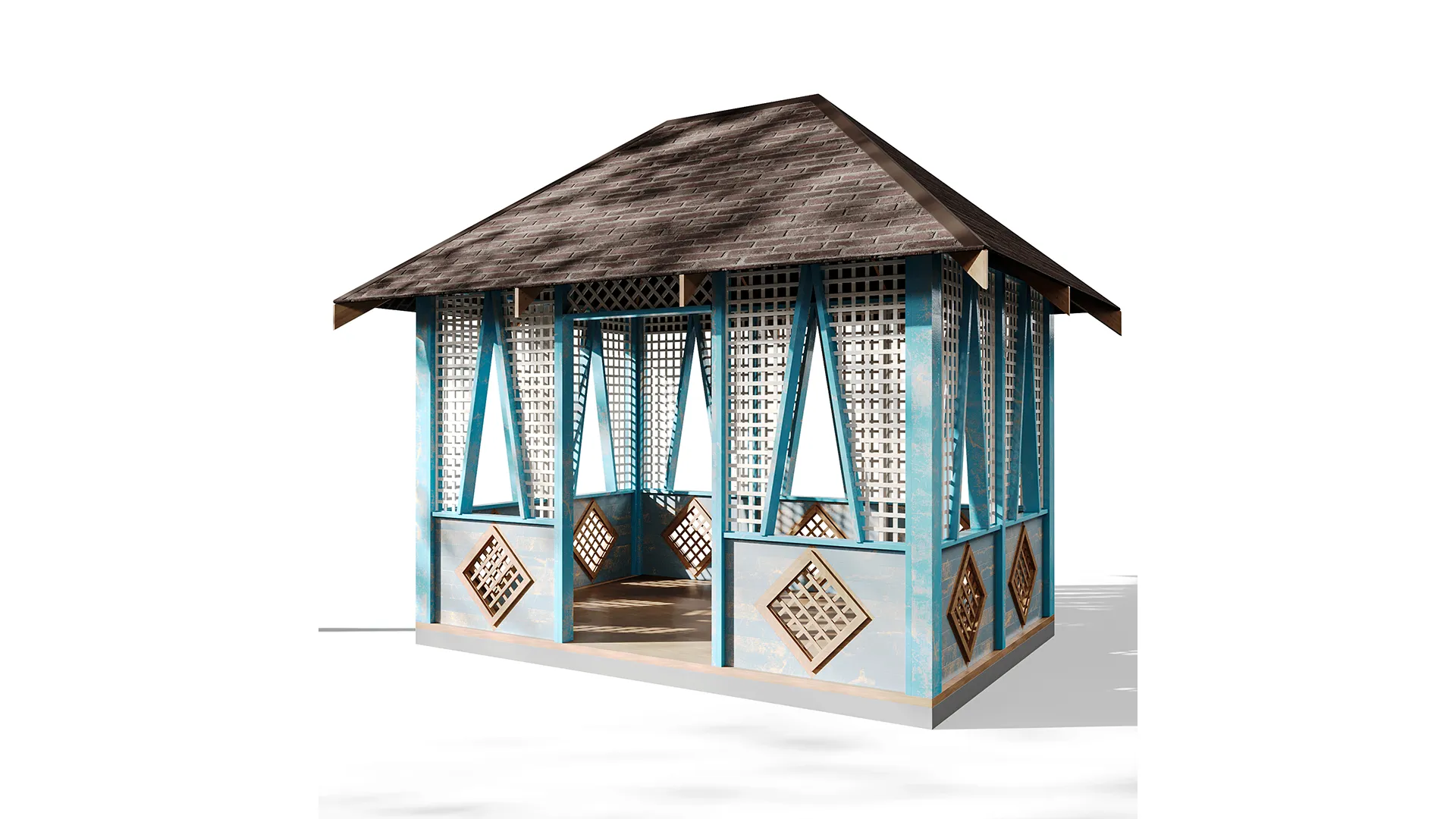 Gazebo 08-001 3D Model .c4d .max .obj .3ds .fbx .stl .blend 
