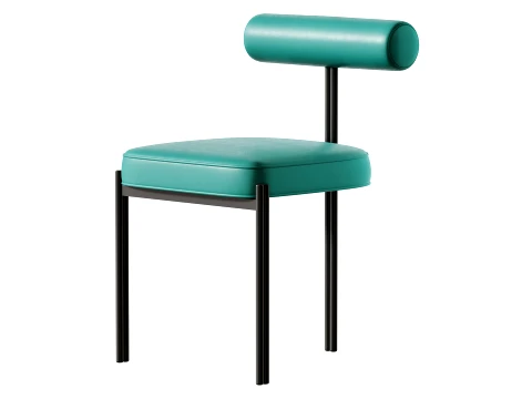 Glam Style Upholstered Dining Chair 3D Model