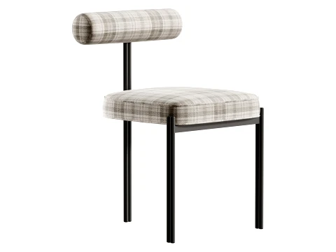 Glam Style Upholstered Dining Chair 3D Model
