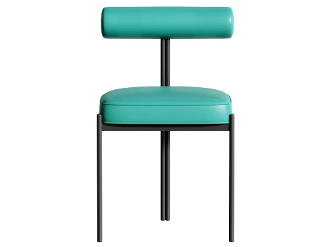 Glam Style Upholstered Dining Chair 3D Model