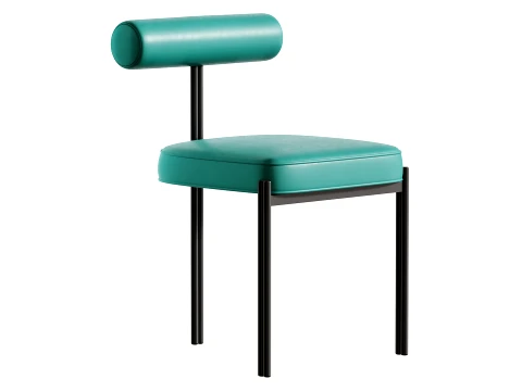 Glam Style Upholstered Dining Chair 3D Model
