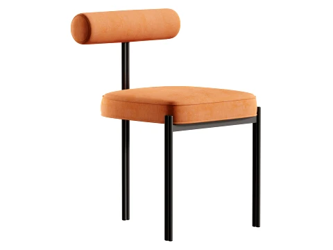 Glam Style Upholstered Dining Chair 3D Model