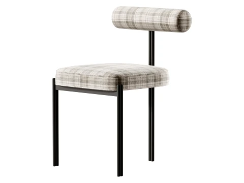 Glam Style Upholstered Dining Chair 3D Model