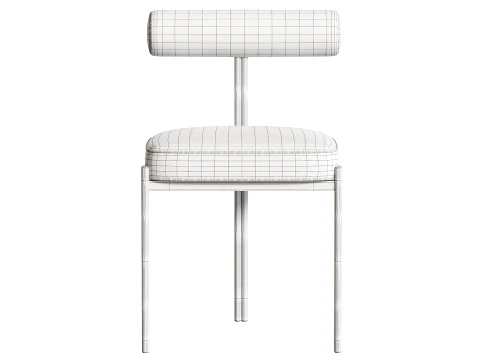 Glam Style Upholstered Dining Chair 3D Model