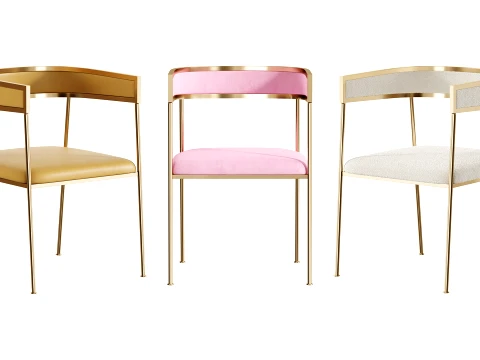 Glam Velvet Dining Side Chair 3D Model