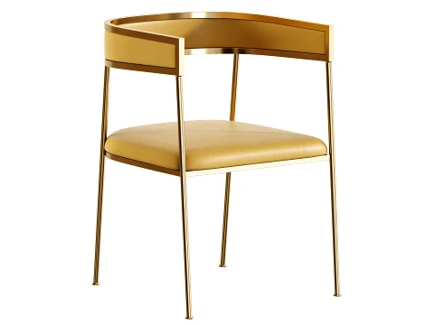 Glam Velvet Dining Side Chair 3D Model