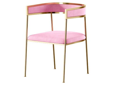 Glam Velvet Dining Side Chair 3D Model