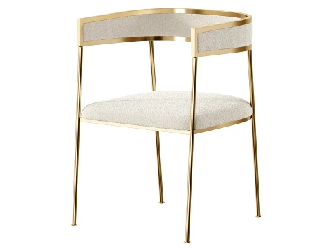 Glam Velvet Dining Side Chair 3D Model
