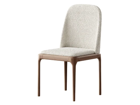 Leather Scandinavian Restaurant Side Chair 3D Model