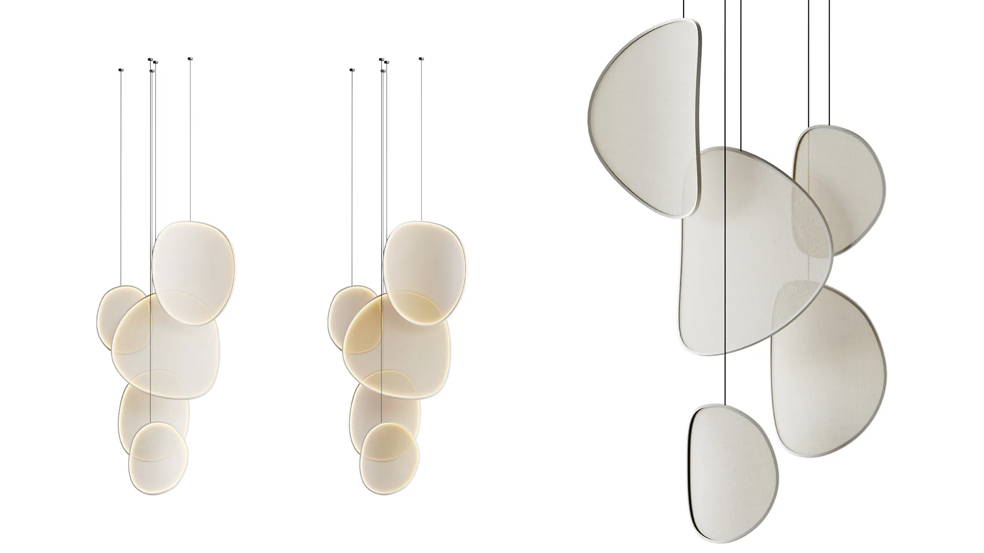 LED fabric pendant lamp 3D Model .c4d .max .obj .3ds .fbx .stl .blend 
