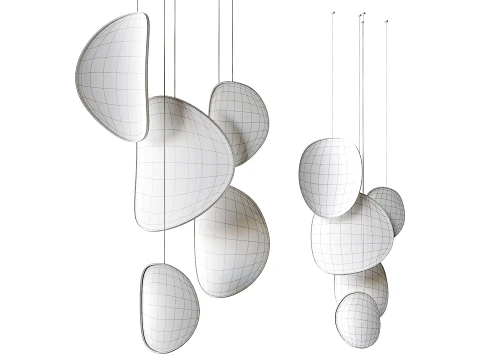 LED fabric pendant lamp 3D Model