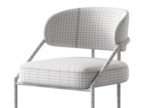 Metal Kitchen and Dining Room Chair 3D Model