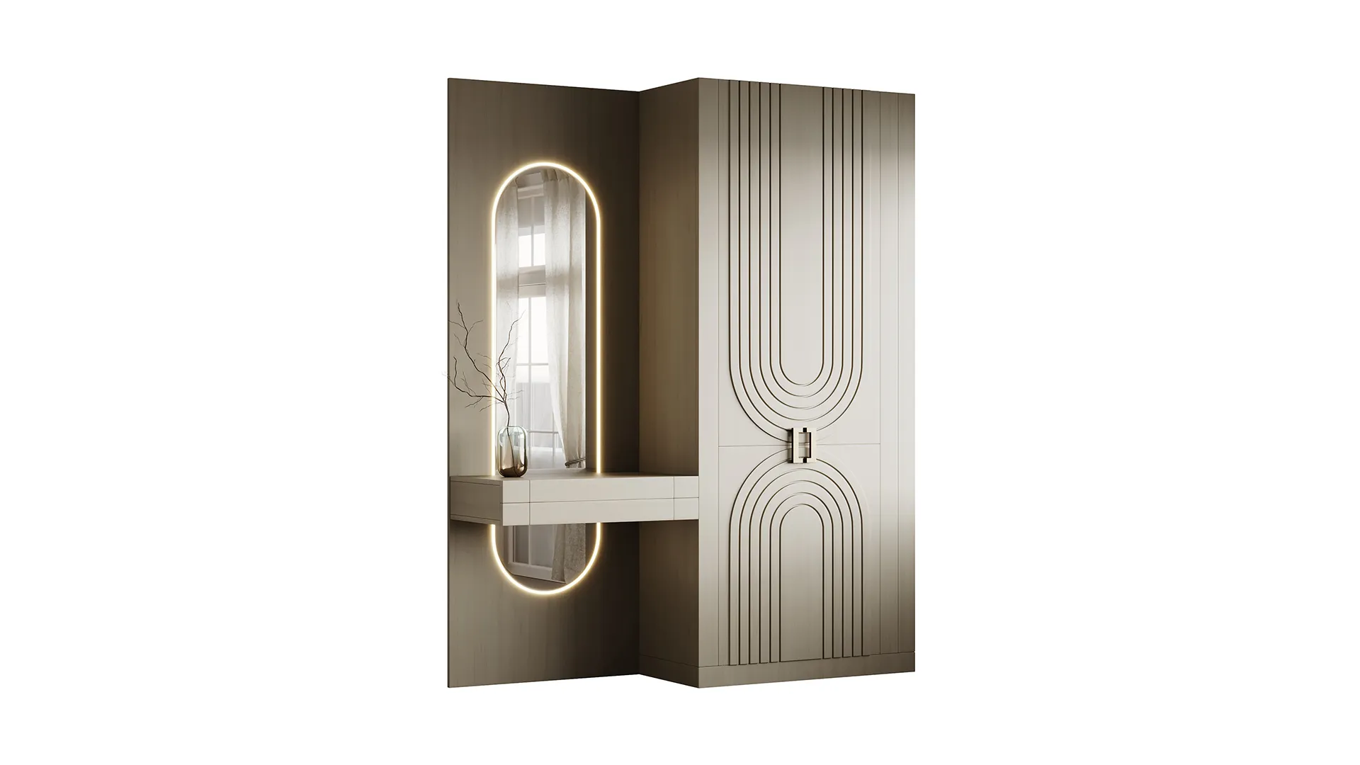 Neoclassical Style Hallway 22 3D Model .c4d .max .obj .3ds .fbx .stl .blend