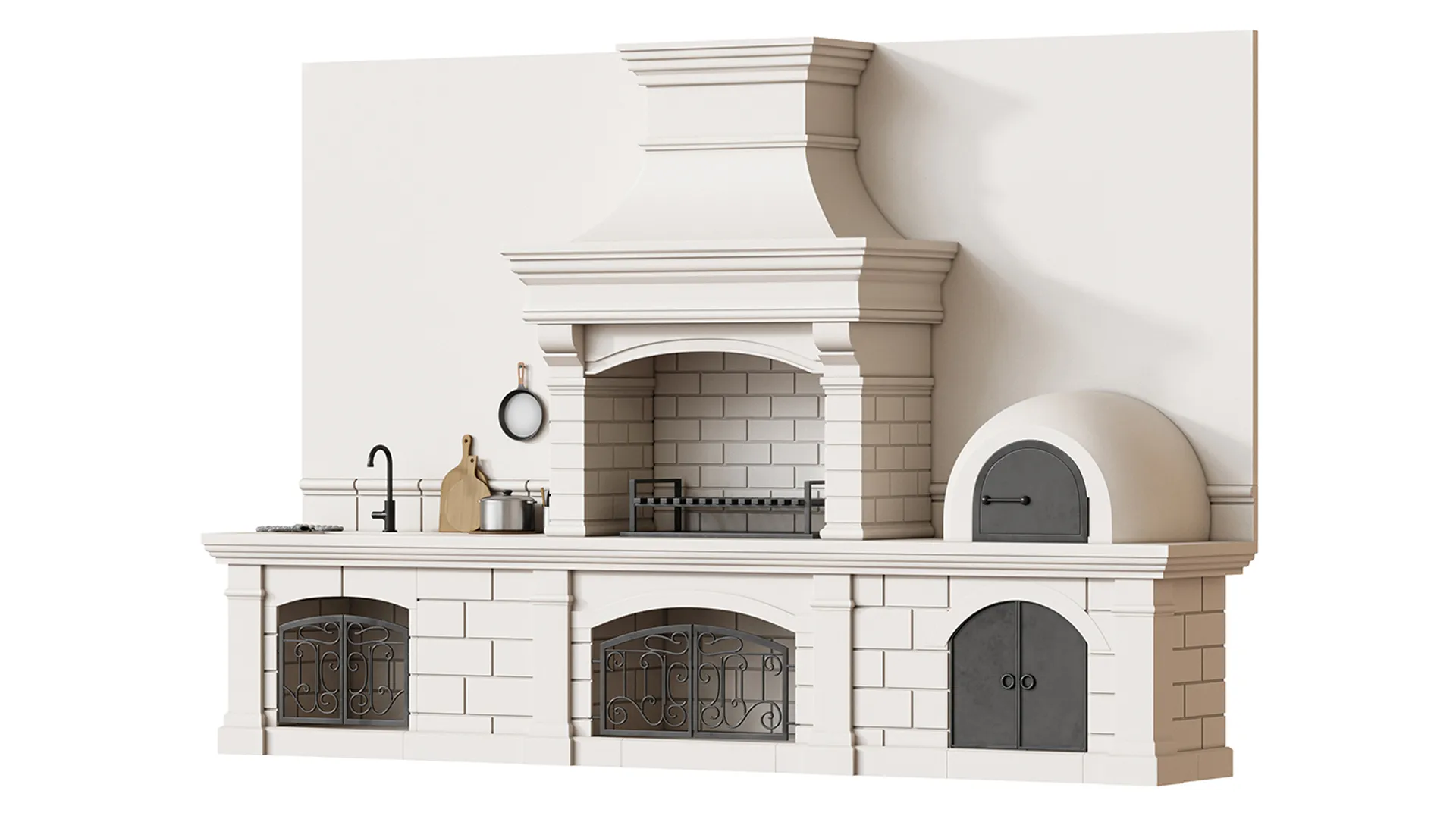 Outdoor Kitchen 01 3D Model .c4d .max .obj .3ds .fbx .stl .blend