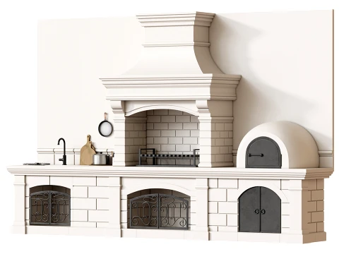Outdoor Kitchen 01 3D Model