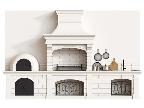 Outdoor Kitchen 01 3D Model