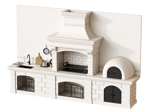 Outdoor Kitchen 01 3D Model