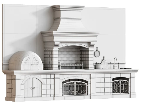 Outdoor Kitchen 01 3D Model