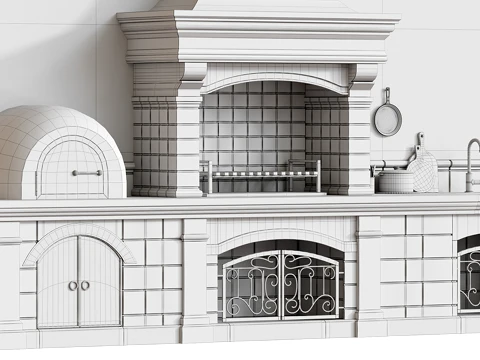 Outdoor Kitchen 01 3D Model