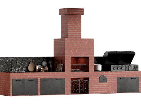 Outdoor Kitchen 02 3D Model
