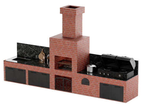 Outdoor Kitchen 02 3D Model