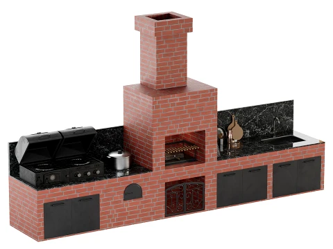 Outdoor Kitchen 02 3D Model