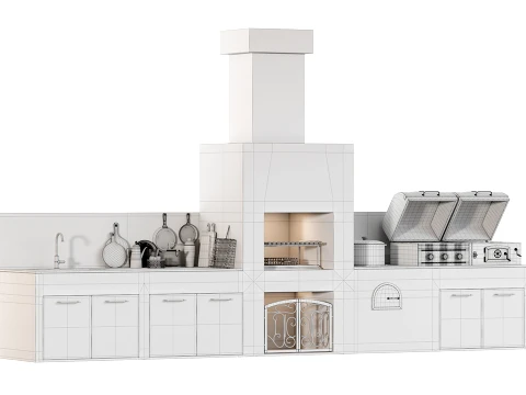 Outdoor Kitchen 02 3D Model