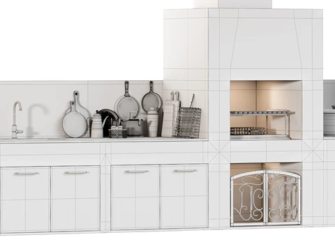 Outdoor Kitchen 02 3D Model