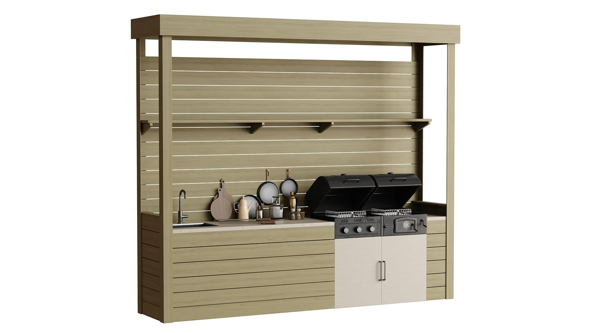 Outdoor Kitchen 03 3D Model .c4d .max .obj .3ds .fbx .stl .blend