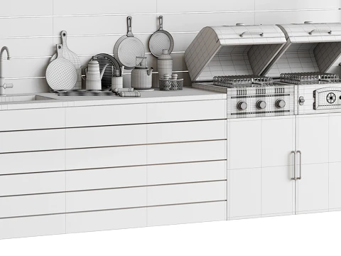 Outdoor Kitchen 03 3D Model