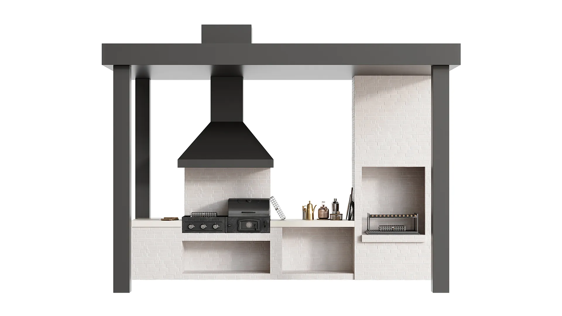 Outdoor Kitchen 04 3D Model .c4d .max .obj .3ds .fbx .stl .blend