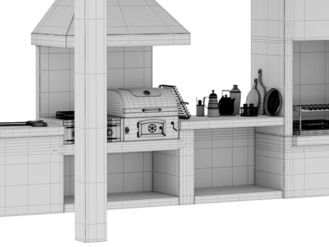Outdoor Kitchen 04 3D Model