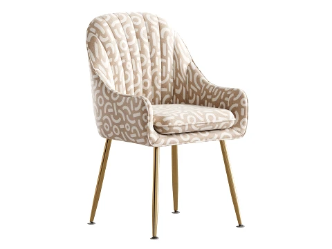 Scandinavian Style Metal Dining Chair 3D Model