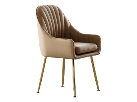 Scandinavian Style Metal Dining Chair 3D Model