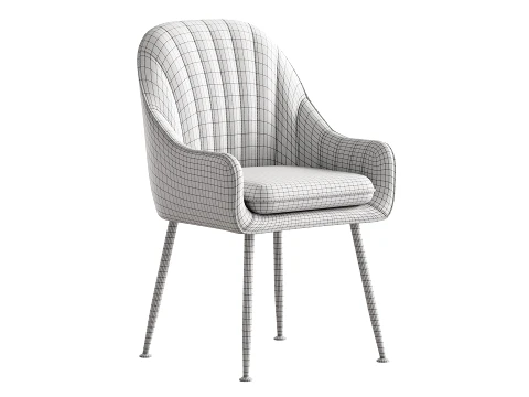 Scandinavian Style Metal Dining Chair 3D Model