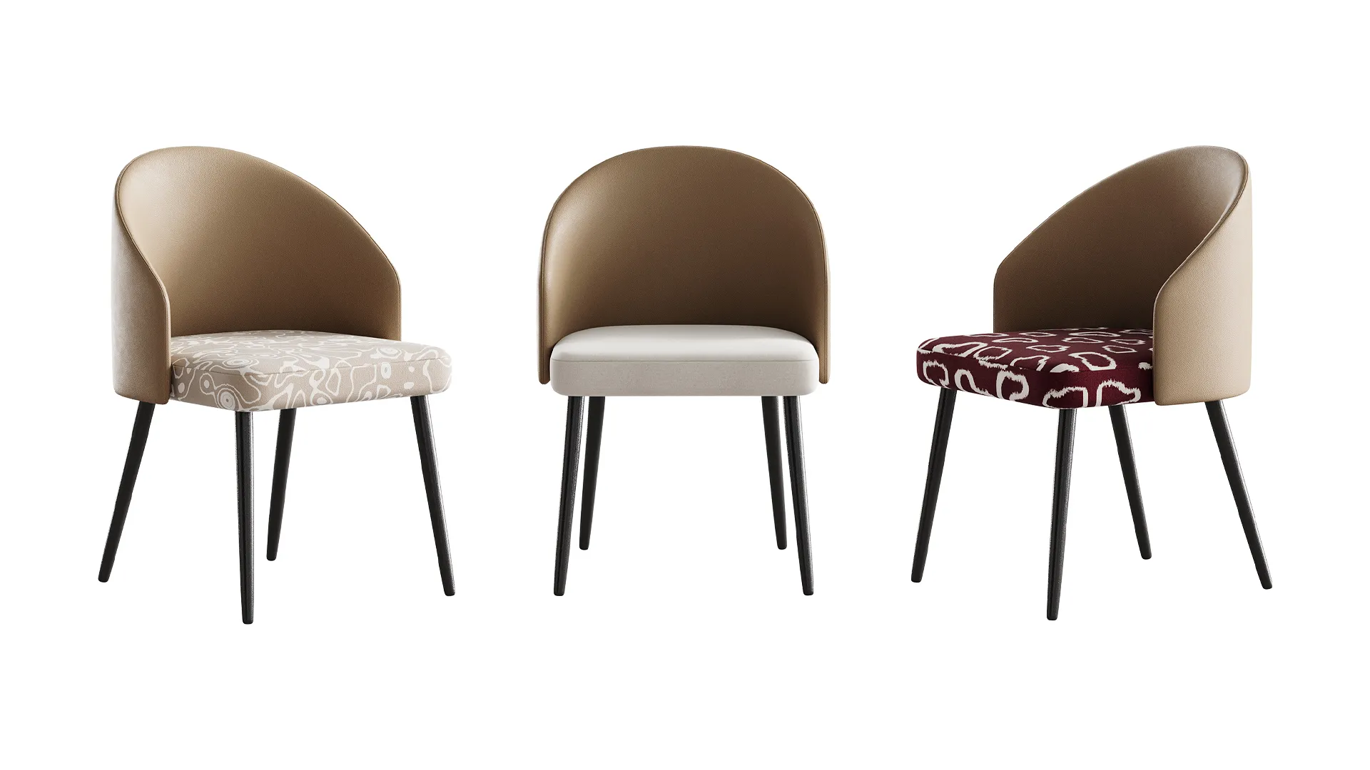 Simple Arm Chair with Upholstered Seat 3D Model .c4d .max .obj .3ds .fbx .stl .blend