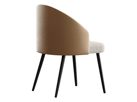 Simple Arm Chair with Upholstered Seat 3D Model