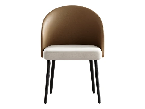 Simple Arm Chair with Upholstered Seat 3D Model