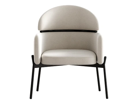 Simple Padded Arm Chair with Arms 3D Model