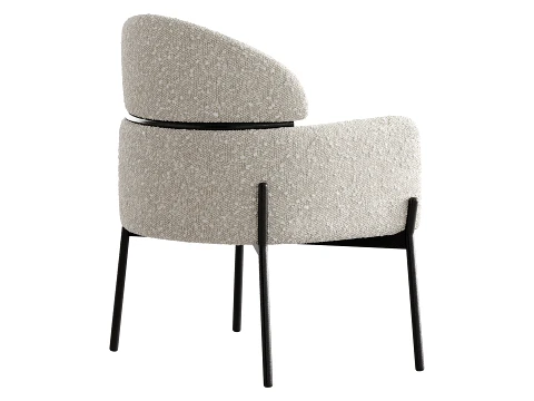 Simple Padded Arm Chair with Arms 3D Model
